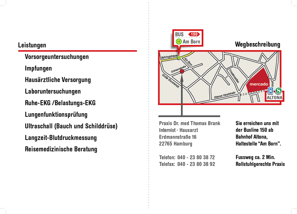 Praxis Dr. Thomas Brank - Leistungen und Wegbeschreibung